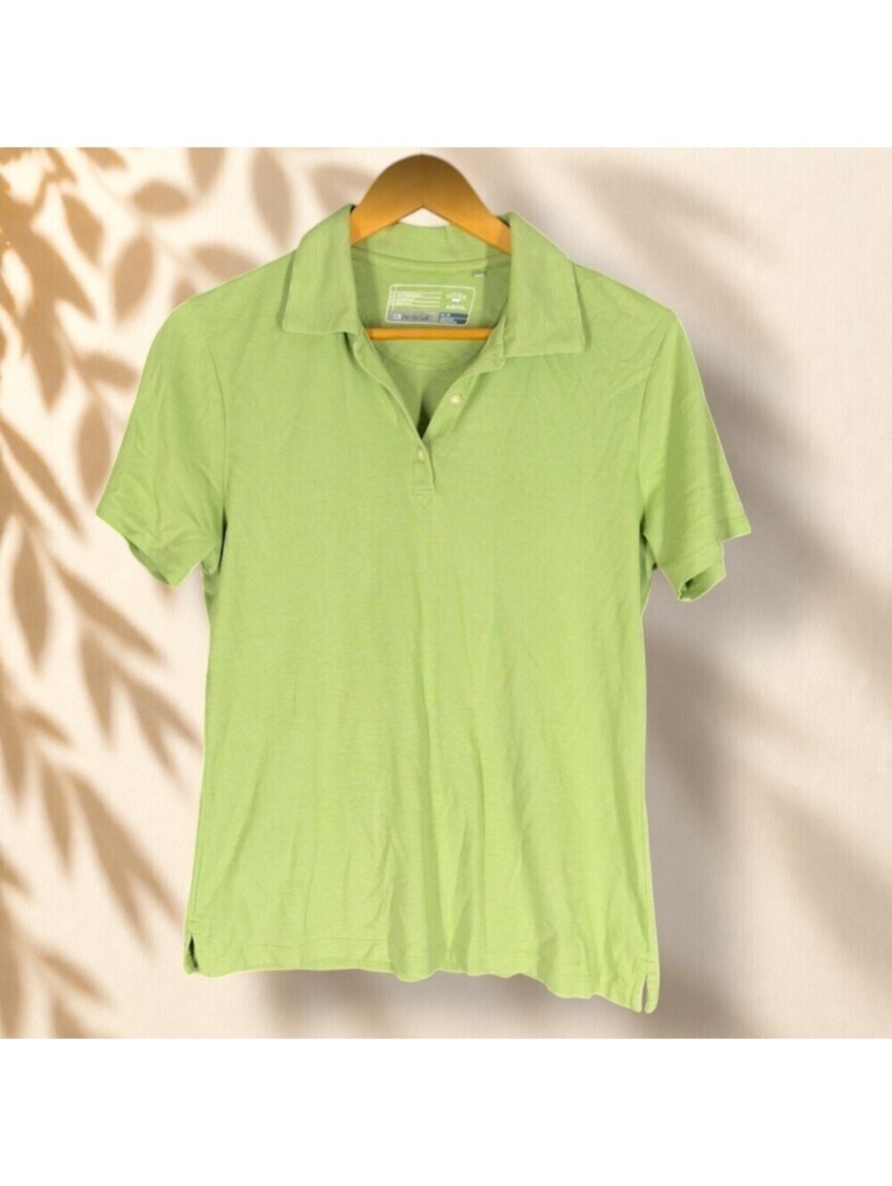 Cutter & Buck Polo Shirt Men M Medium Green Button Collared Short Sleeve Cotton